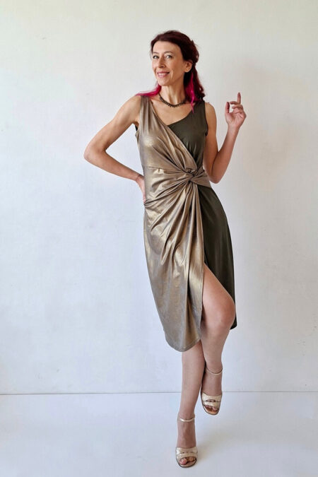 Two-Tone Dress with Knot Detail